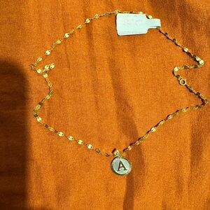 Gold Initial Pendant Necklace 18K